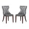 Manhattan Comfort Reine Velvet Dining Chair (Set of Two) in Grey and Walnut DC007-GY - alternate 1